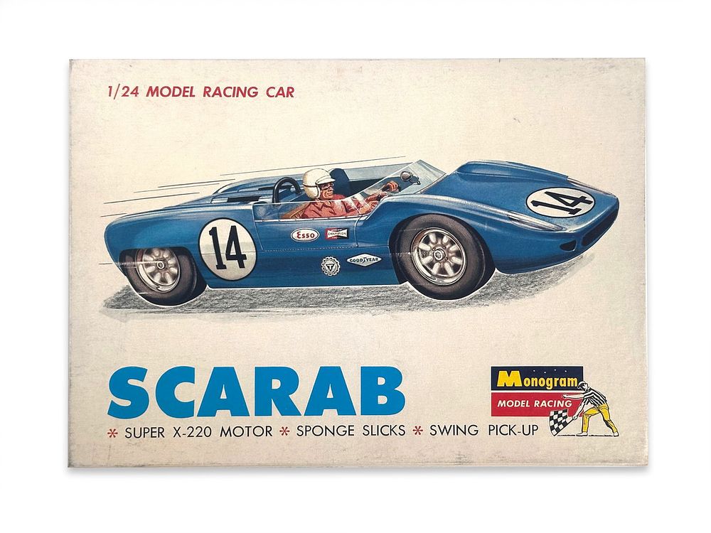 Lot 235R: 1/24 Monogram Scarab Unbuilt Slot Car Kit