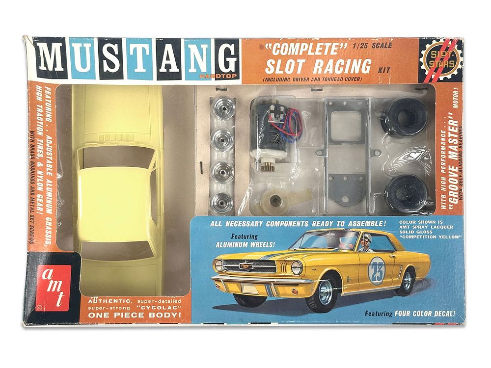 Lot 235W: Mustang AMT Unused Slot Car Kit 1/25 Scale