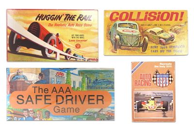 Aaa Racing Board Lot 325D - Set of 4 Board Games Auto Racing Collision Huggin the Rail ...