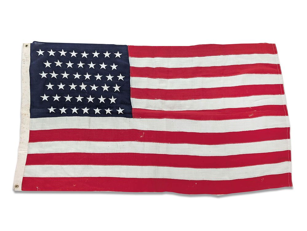 Lot 391F: 1891-1895 USA 44 Star Flag Hard to Find 34" x 59"