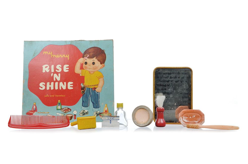 Lot 135K: 1957 Merry Mfg. My Merry Rise and Shine Pretend Shaving Kit
