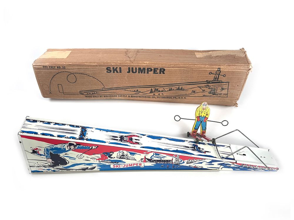 Lot 341G: Wolverine Ski Jump Tin Toy With Box