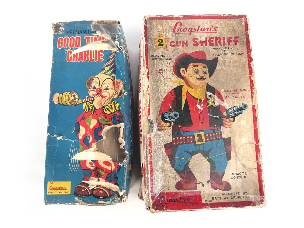 Lot 341P: 2 Gun Sheriff and Good Time Charlie Action Toys B/O