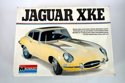 Monogram Jaguar XKE Model Car Kit. Monogram Jaguar XKE model car kit, 1/8 scale. MIB and 