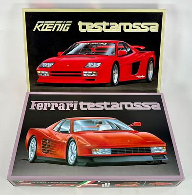 2 Model Car Kits Koenig, Ferrari. Fujimi - Ferrari Testarossa motorized 1/16 made in Japan MIB 