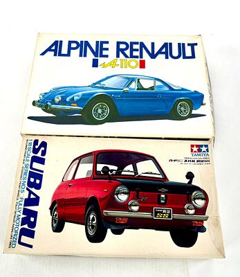 2 Model Car Kits Alpine Renault, Subaru. Bandai - Alpine Renault A110 1/20 MIB, Tamiya - Subaru 