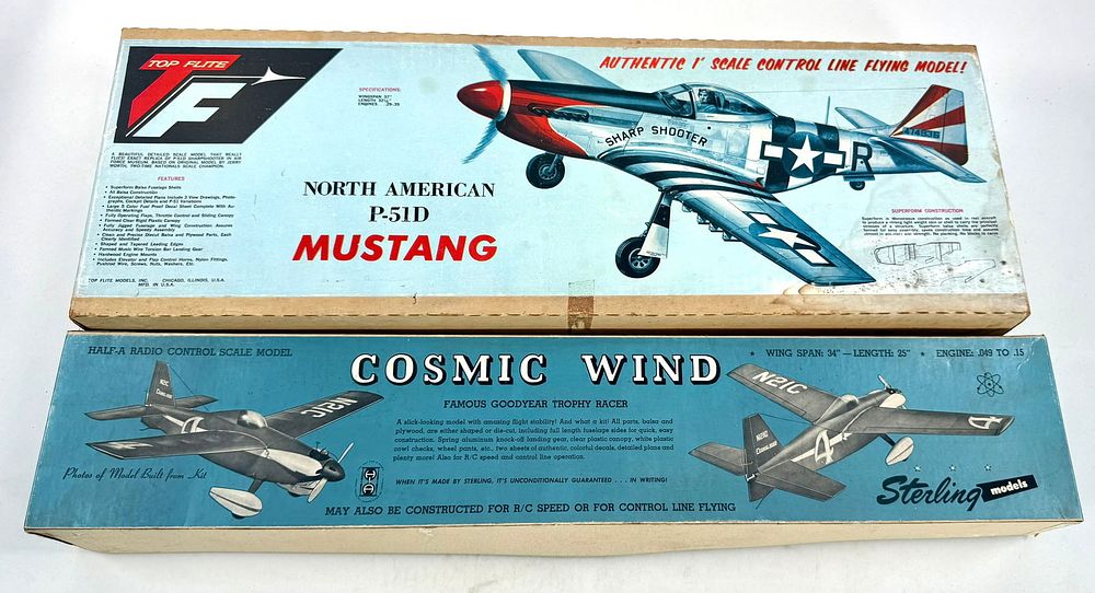 Lot 112: 2 Model Plane Kits Sterling - Cosmic Wind/Top Flite - North American P-51D Mustang