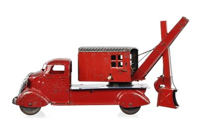 Marx Pressed Steel Steam Shovel Studebaker Truck. This is a 1930s Marx pressed steel Studebaker 