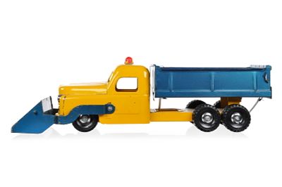 Structo Dump Truck with Loader Pressed Steel. This is a vintage 1950s Structo dump truck with 