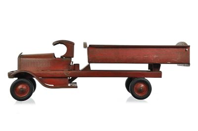 Early Pressed Steel Turner Toys Open Cab Dump Truck. This is a large early Turner Toys open cab 