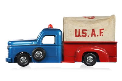 Structo Pressed Steel U.S.A.F. Canopy Truck. This is a pressed steel U.S. Airforce Structo 