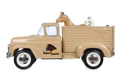 Buddy L Ranch Horse Truck Pressed Steel. This is a pressed steel Buddy L Ranch Horse Truck with 