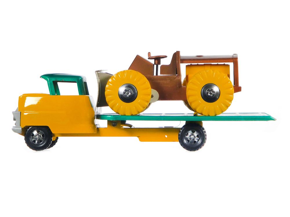 Lot 158: Structo #502 Tilt Bed Truck and Bull Dozer Set