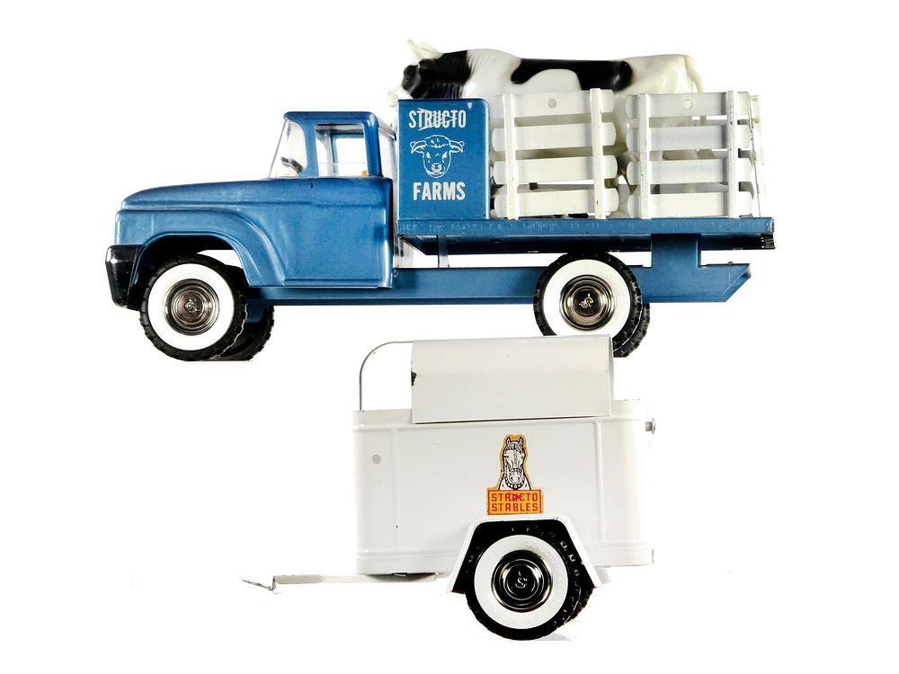 Lot 172: (2) Structo Farms Stake Truck w/Structo Stables Horse Trailer