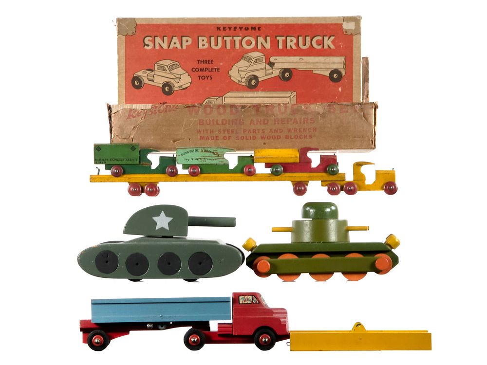 Lot 173B: (4) Wooden Toys Keystone, Strombecker, Playskool, Etc.
