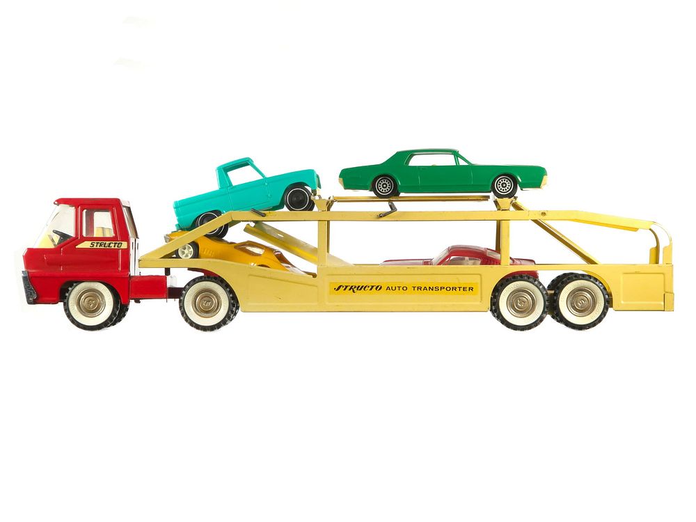Lot 188B: Structo Pressed Steel Auto Transporter w/Cars