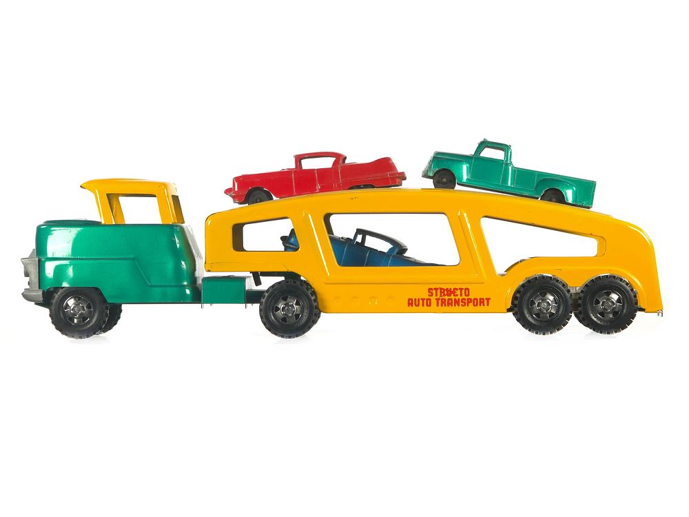 Lot 200: Structo Pressed Steel Auto Transport w/Cars