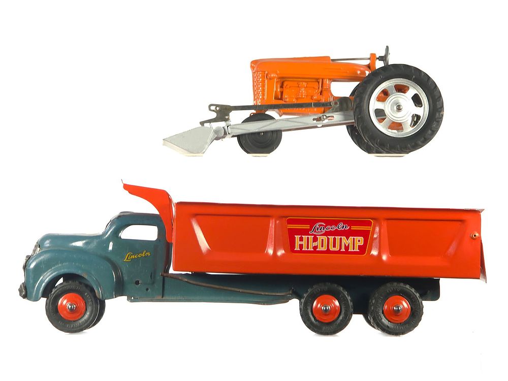 Lot 202: (2) Lincoln Hi-Dump Truck & Hubley Bulldozer Tractor