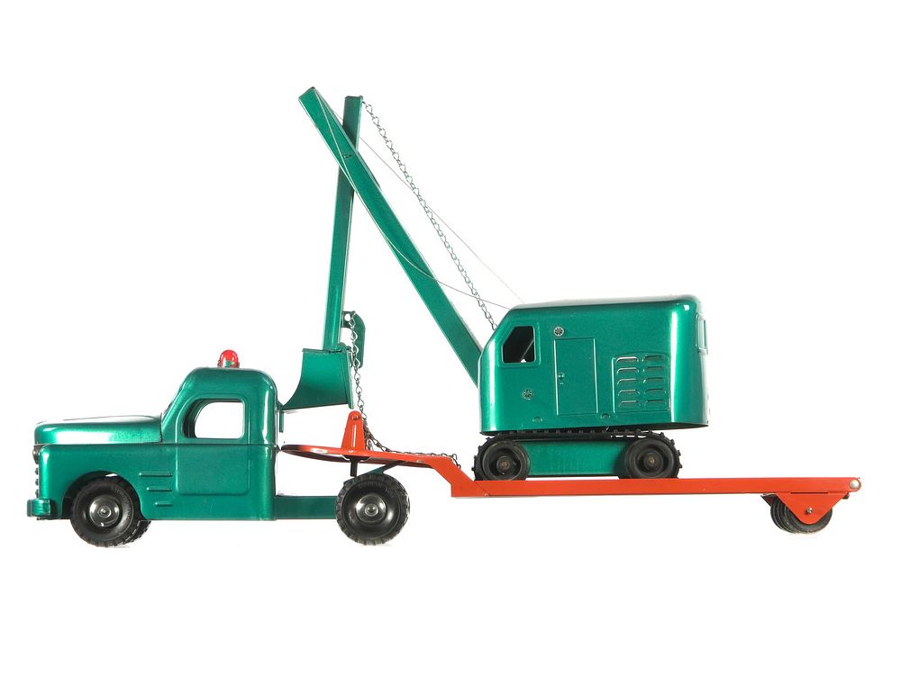 Lot 205: Structo Lowboy Flatbed Truck with Steam Shovel