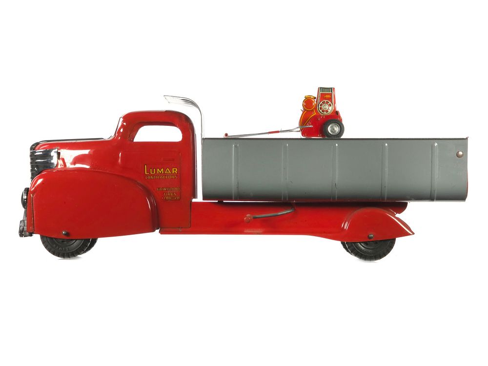 Lot 208: Marx Lumar Contractors Dump Truck and Linemar Lawn Mower