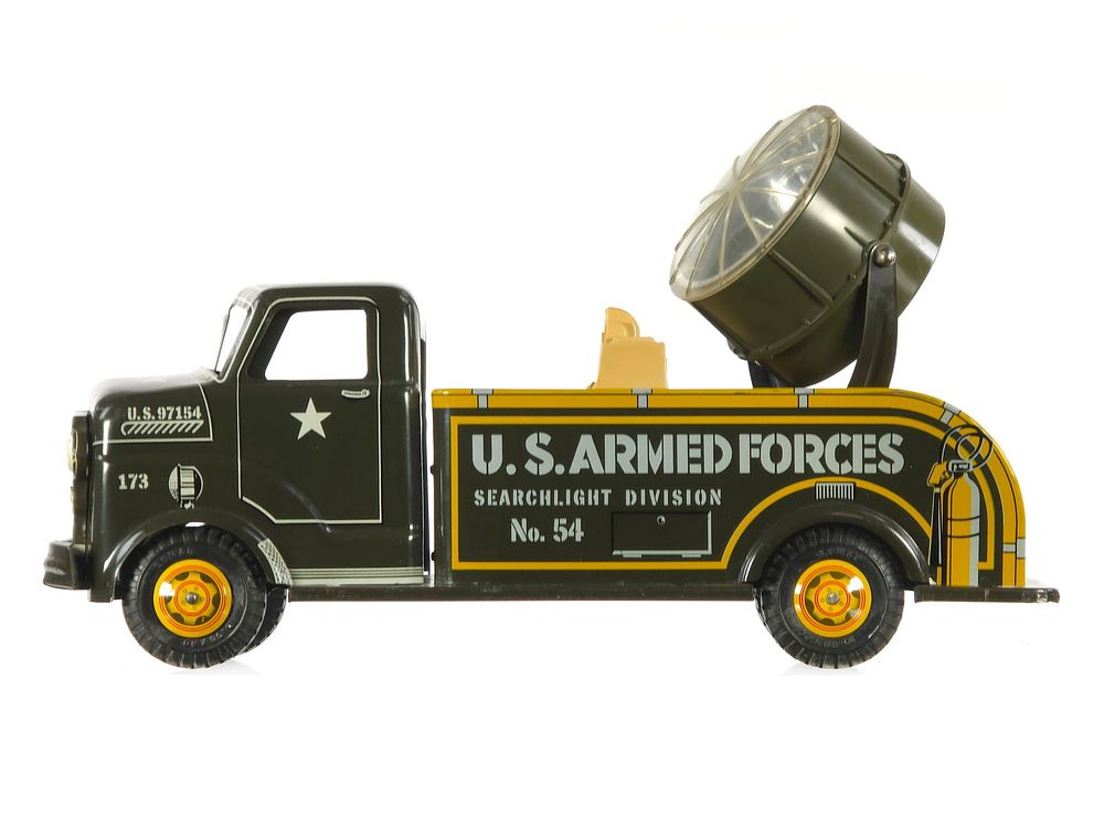 Lot 219: Marx Lumar No. 54 U.S. Armed Forces Searchlight Div. Truck