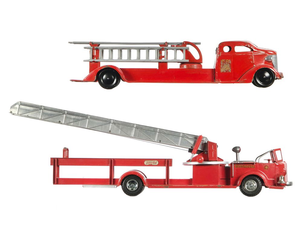 Lot 221: (2) Doepke Aerial Ladder Fire Truck & Turner Ladder Truck
