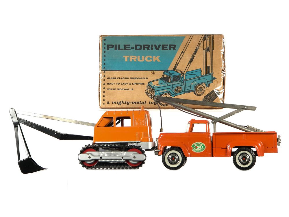 Lot 234: (2) Hubley Power Shovel & Pile Driver Truck Boxed