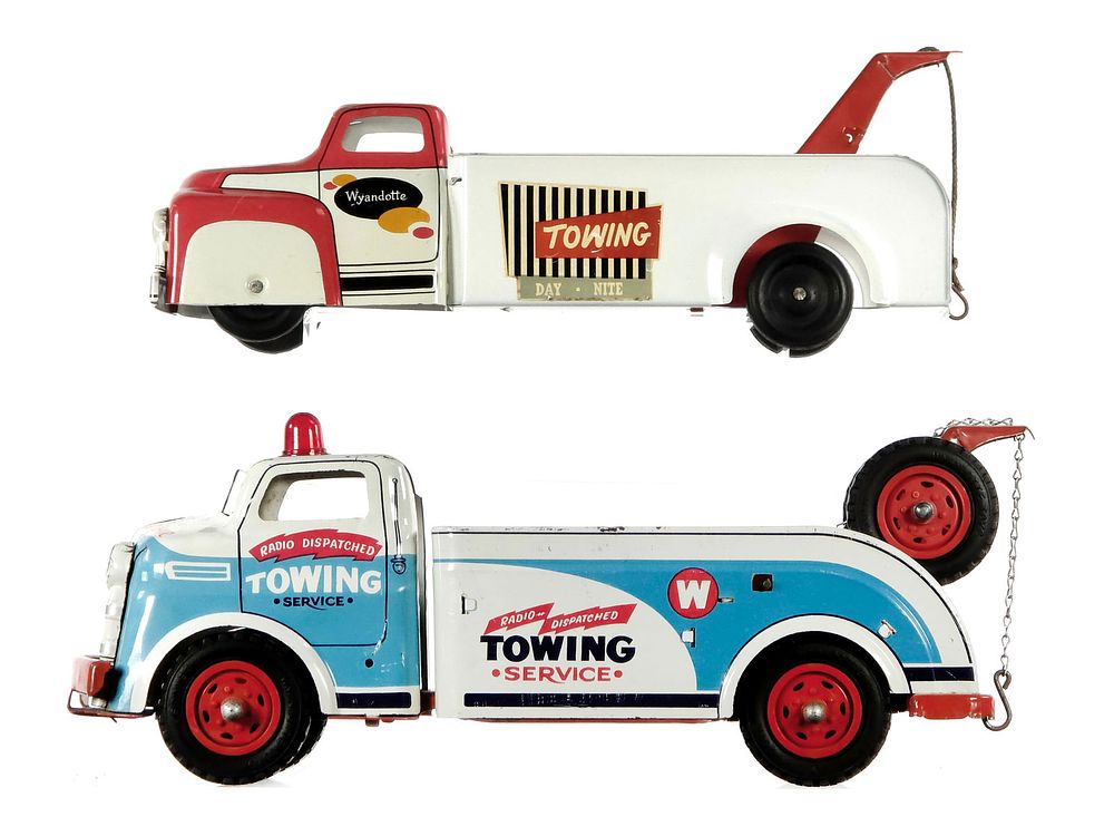 Lot 239: (2) Wyandotte Pressed Steel Tow Trucks