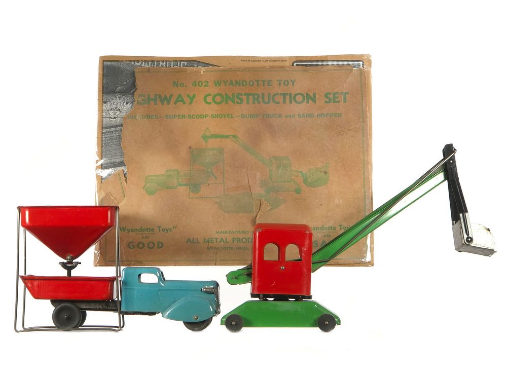 Lot 240: 3 pc. Wyandotte No. 402 Highway Construction Set Boxed