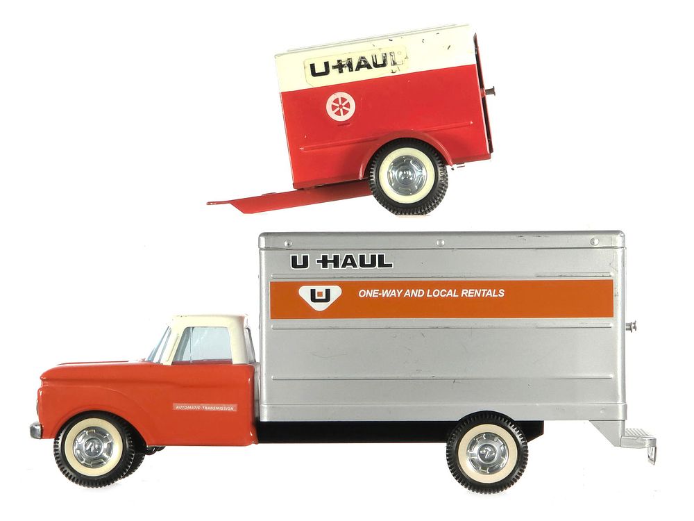 Lot 252: Nylint Pressed Steel U-Haul Rental Truck & Trailer