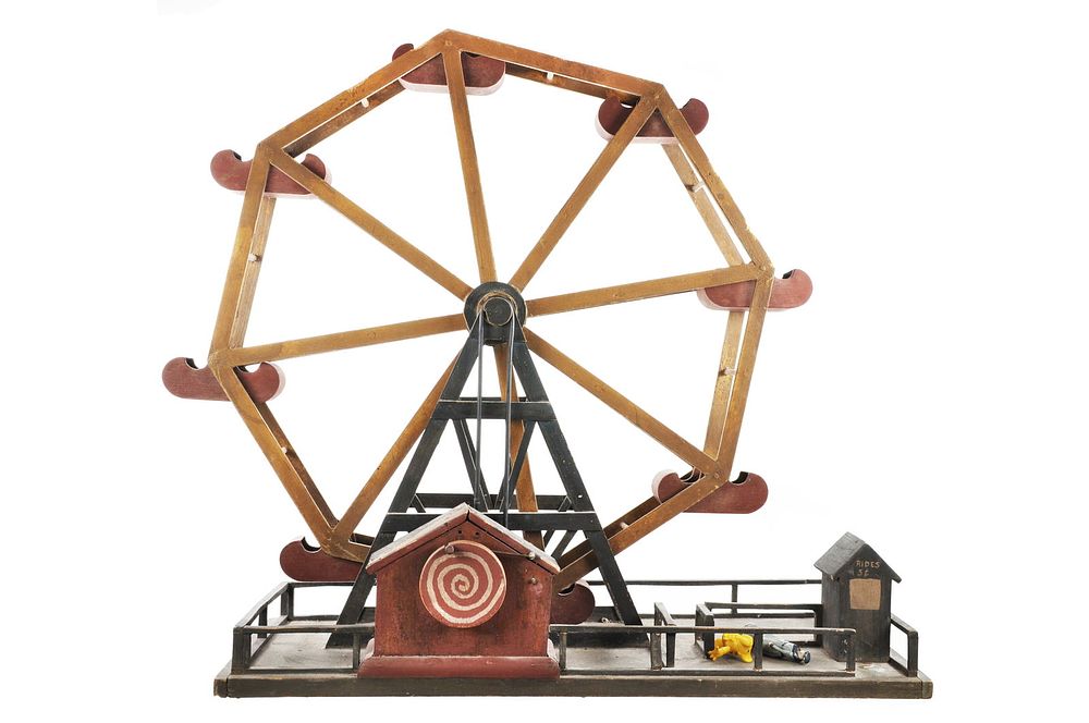Lot 290F: Antique Large Wooden Ferris Wheel