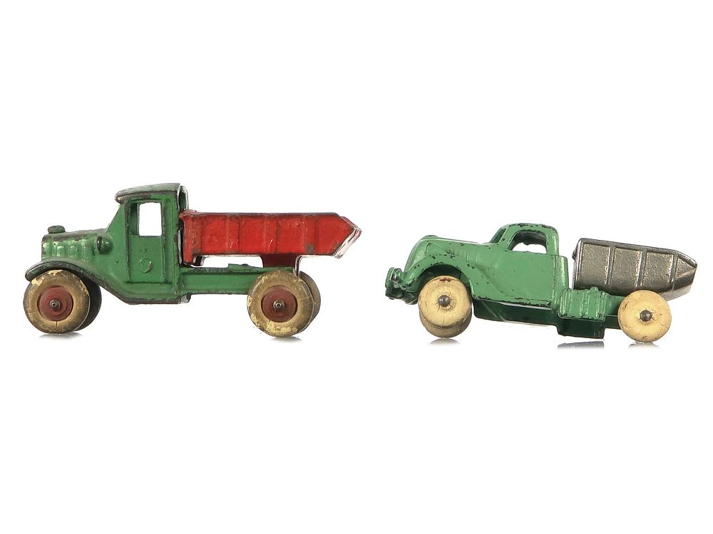 Lot 294: (2) Hubley Cast Iron Dump Trucks