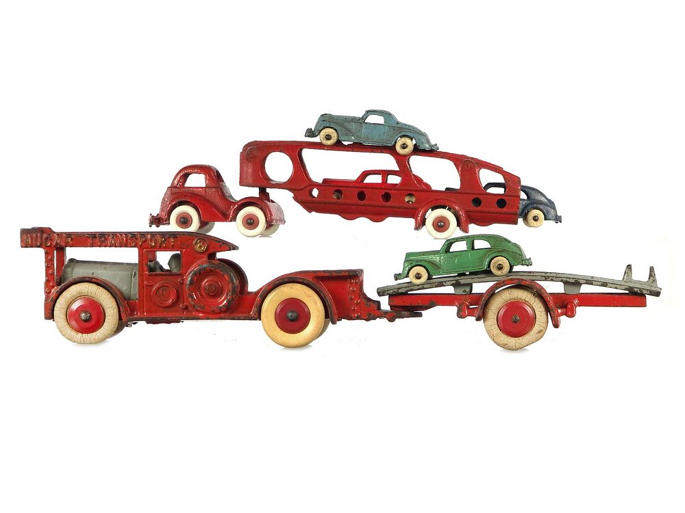 Lot 299: (2) Hubley Cast Iron Car Haulers