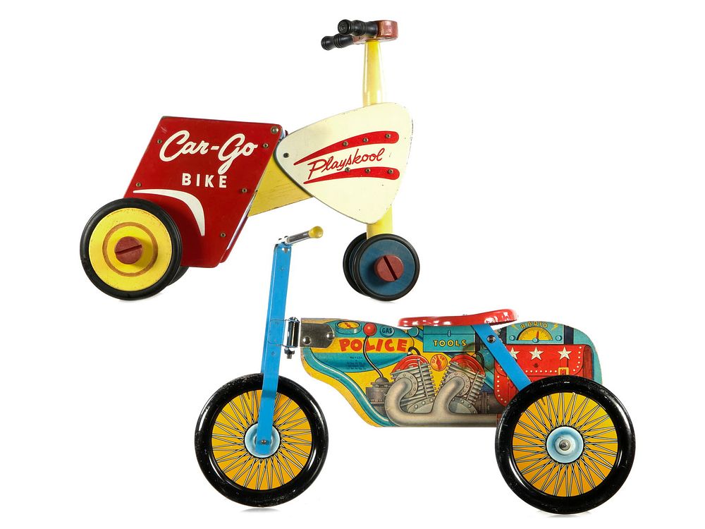 Lot 317: Playskool Can-Go Bike & Gong Bell Police Motorcycle
