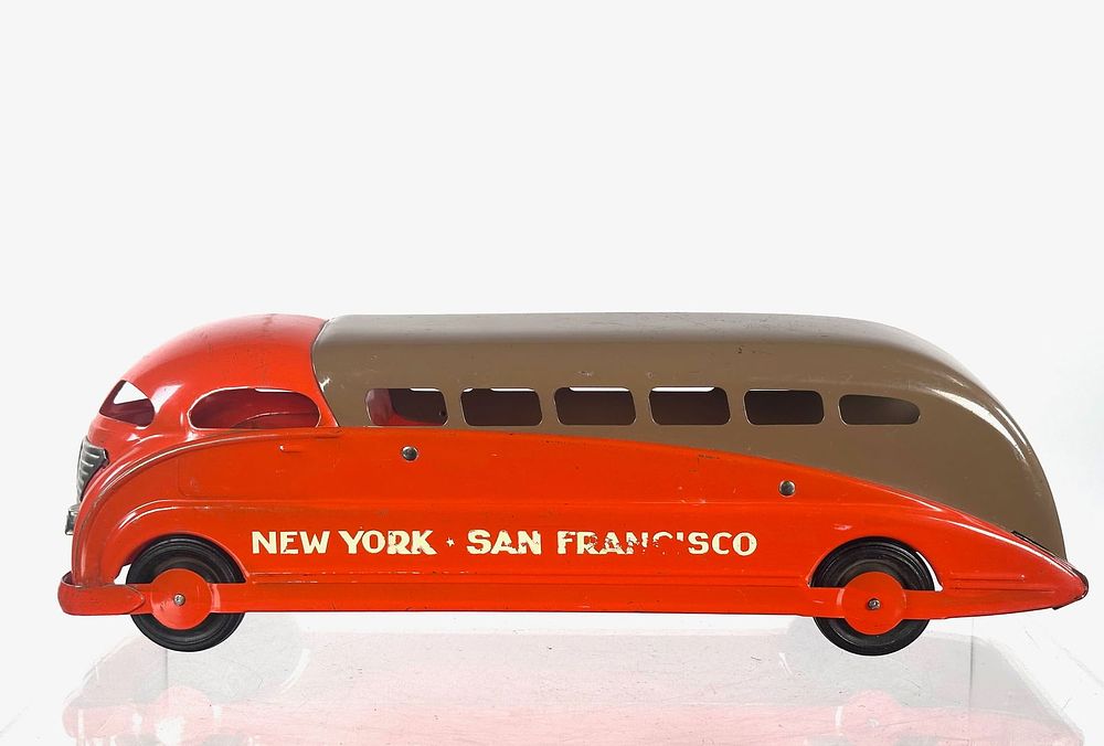 Lot 290G: Steelcraft New york to San Francisco Bus Pressed Steel