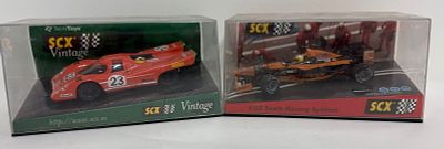 (2) SCX 1/32 Scale Arrows F-1/Vintage Porsche. Arrows F-1/Vintage Porsche, MIB and unused, all 