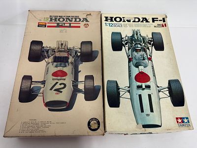 (2) Honda F-1 Model Kit Cars. IMAI 1/12 Honda F-1 #12 Motorized and started/Tamiya 1/12 Honda 