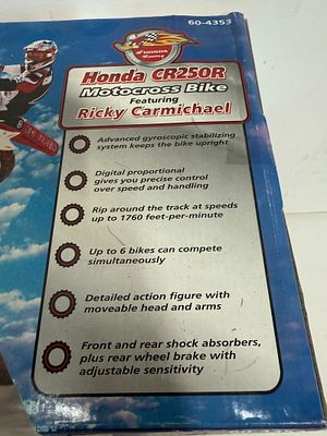 R/C Honda CR250R Motocross Bike "Ricky Carmichael". Radio Shack R/C Honda CR250R Motorcross Bike 