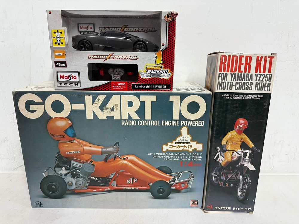 Lot 233: (3) R/C Go Kart 10/Lamborghini/Yamaha YZ250