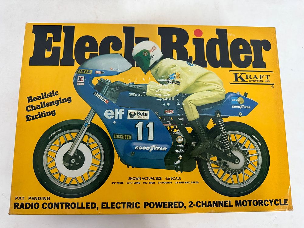 Lot 240: Kraft R/C Eleck Rider 2-Channel Motorcycle 1/6 Scale