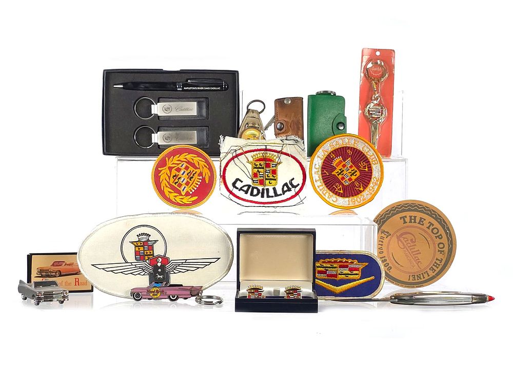 Lot 373: (16) Cadillac Collectibles: Patches, Pins, Cufflinks, Etc.
