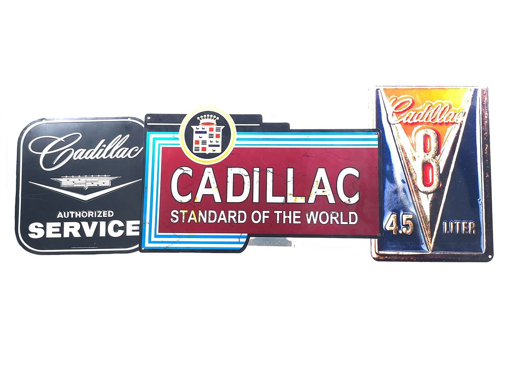 Lot 375: (3) Cadillac Signs