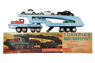 SSS Sears Exclusive Turnpike Auto Transport Boxed. A great tin friction SSS of Japan Sears 
