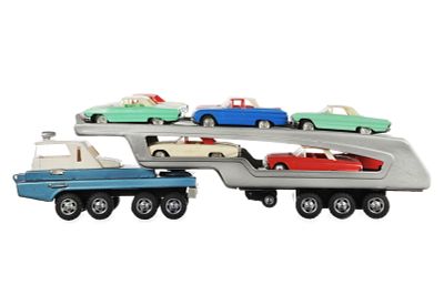 SSS Shioji Turnpike Auto Transport Friction Japanese Tin Sears. A Japanese tin friction Sears 