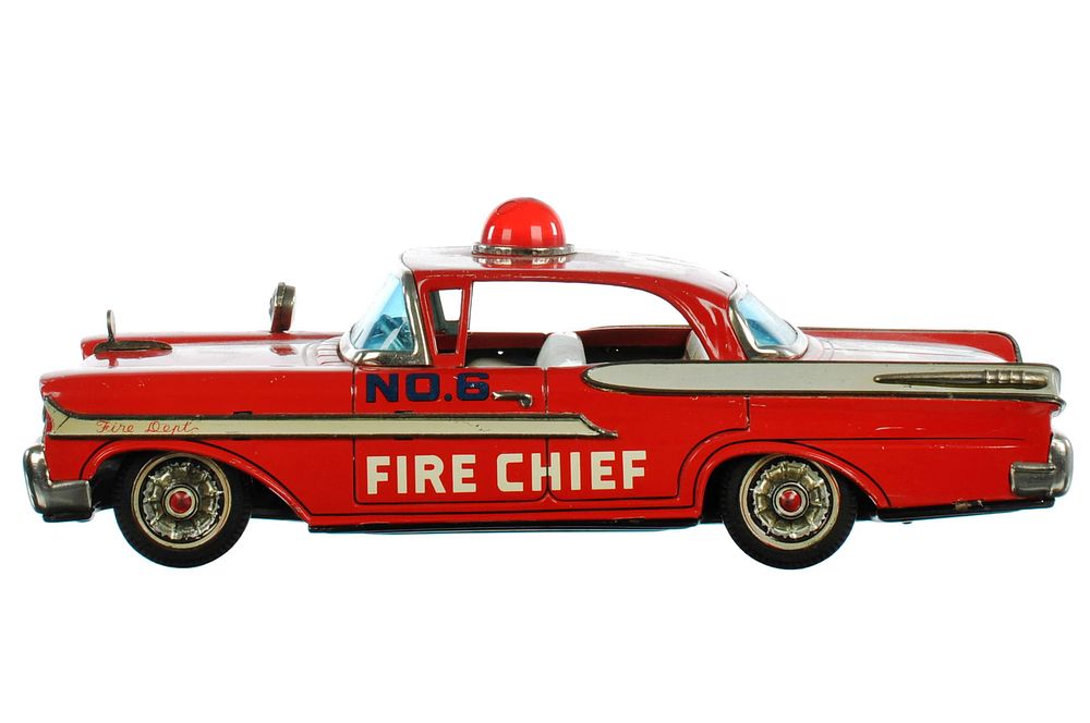 Lot 154: Yonezawa No. 6 Fire Chief Mercury Car Japanese Tin