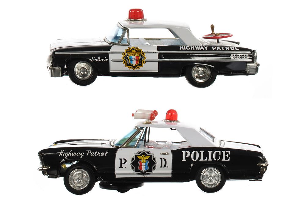 Lot 158: (2) Japanese Tin Litho Police Vehicles Bandai & ASC