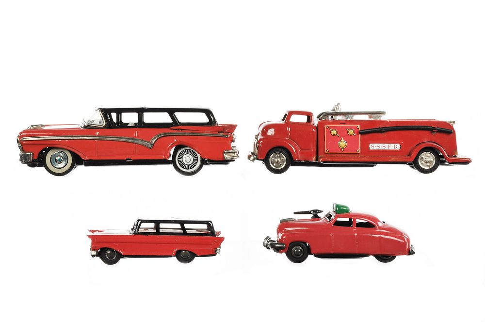Lot 164: (4) Japanese Tin Friction Vehicles TM/Bandai/SSS/M