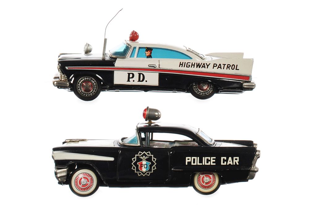 Lot 176: Rare Bandai Highway Patrol & Ichiko Oldsmobile Police Cars