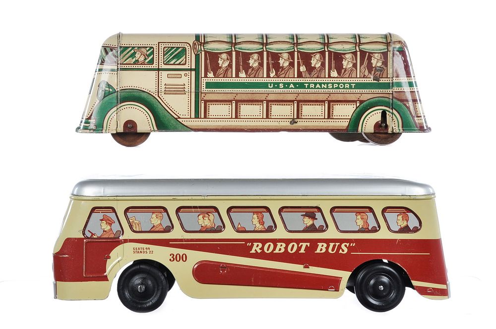 Lot 182: Wolverine U.S.A. Transport Bus & Woodhaven Robot Bus