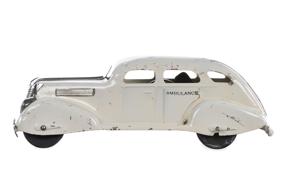 Lot 189: Marx Pressed Steel Ambulance Pull Toy w/Ding-Dong Bell